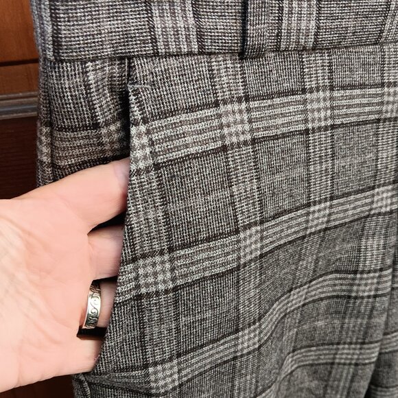 BANANA REPUBLIC "Ryan" Wool Plaid Mid-Rise Trousers OP - Picture 6 of 13